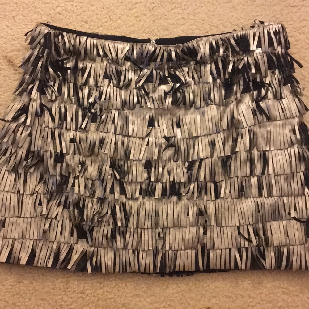 Joe fresh metallic fringe mini skirt